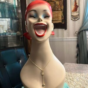 NWT Lili Claspe goldtone , moon, and star pendant necklace with moon clasp